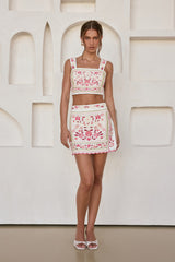 Mosaic Mini Skirt White Multi