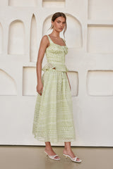 Wishing For Romance Midi Skirt Sage