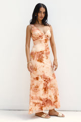 Meeresschaum-Träume Maxikleid Orange