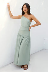 Claire One Shoulder Maxi Dress Khaki