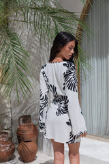 Island Time Only Long Sleeve Mini Dress Natural