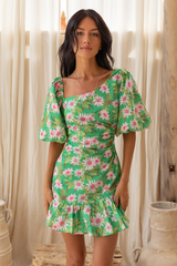 Seerosen-Kleid Grün