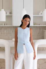 Ocean Eyes Vest Top Blue