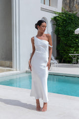 Angelica Satin-Maxikleid Weiß