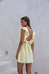 True Blooms Mini Dress Gelb