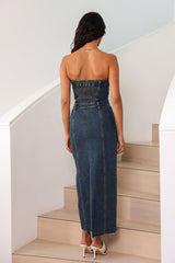 LIONESS Vista Denim Dress Denim Blue