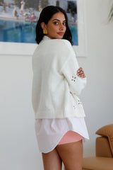 Cove Morning Knit Cardigan White