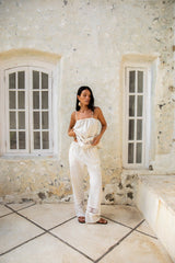Coastal Tour Linen Top Beige