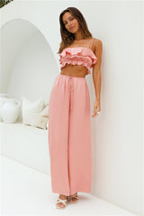 Coral Cove Satin Pants Orange