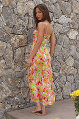 Seerosen Maxikleid Orange