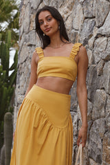 Mango Trees Crop Top Mustard