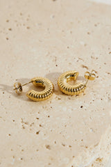 18k Gold Plated Spring Into Step Hoop Earrings Gold