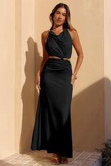 Euphoria Neckholder-Maxikleid Schwarz